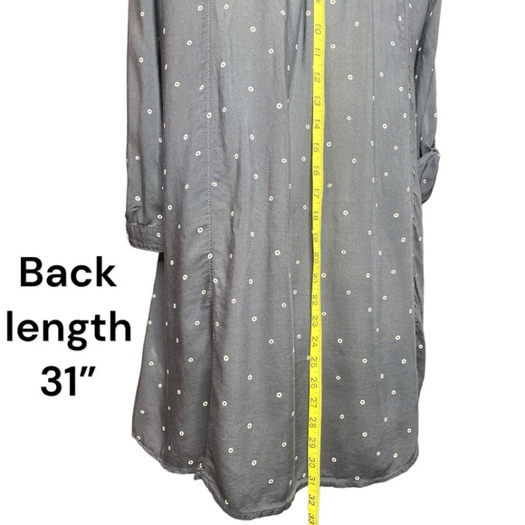 Maeve by Anthropologie Tunic Button Down Blouse Sz XS Black & White Circles - Picture 8 of 15